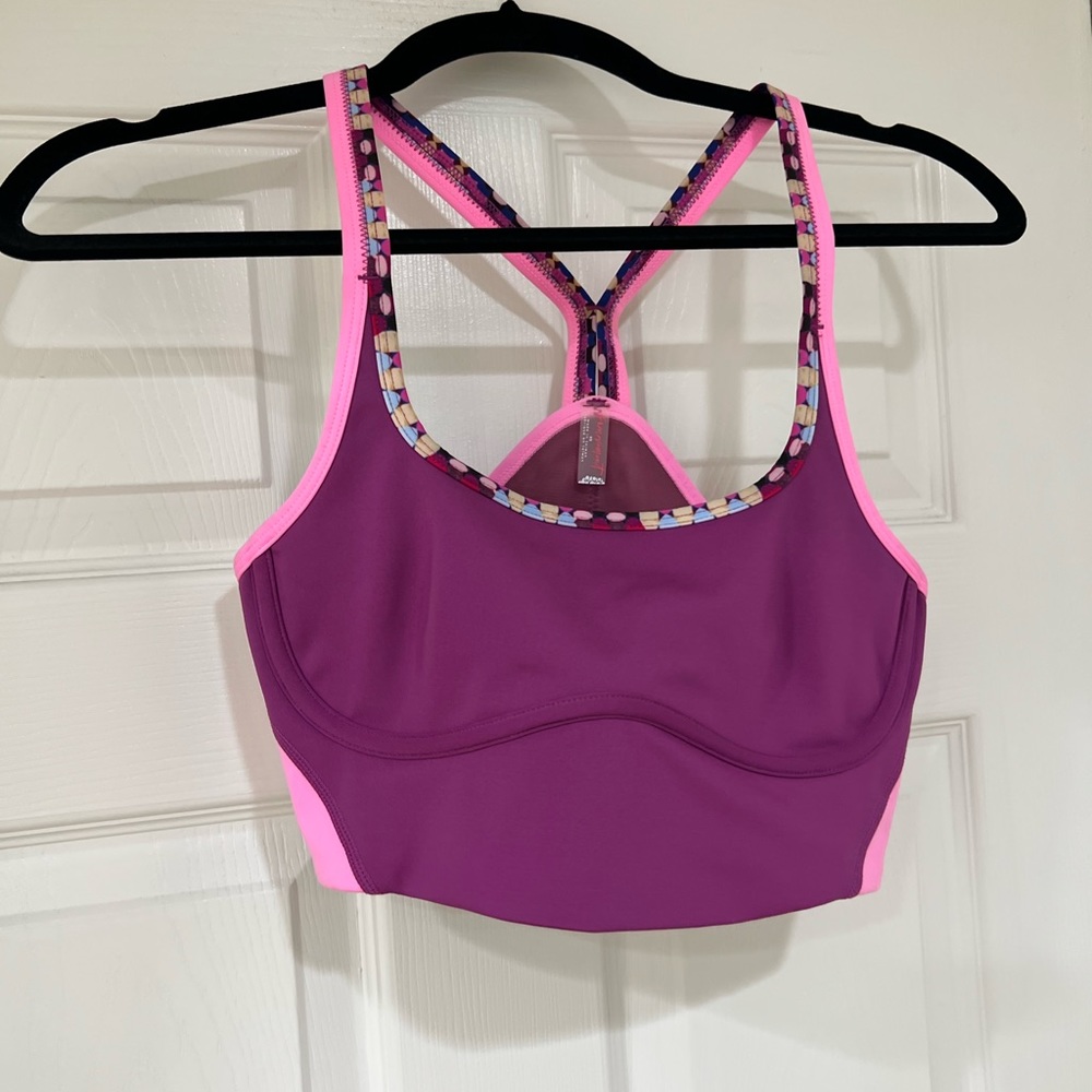 NEW free people purple pink multicolor sports bra